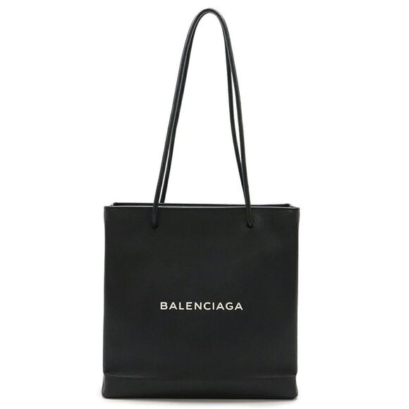 Balenciaga Leather Shopping Tote Bag Black - Picture 1 of 7